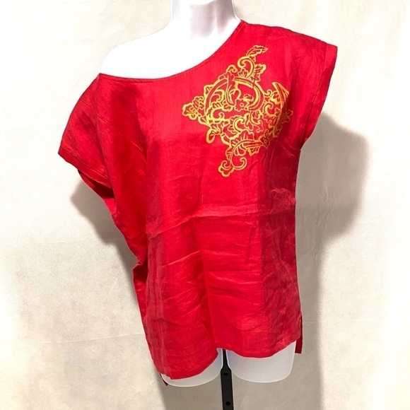 Vintage Handmade top with painted detail - Picture 1 of 7